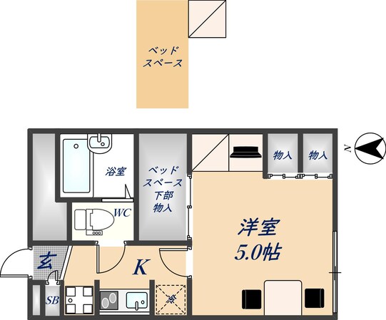 東花園駅 徒歩18分 1階の物件間取画像